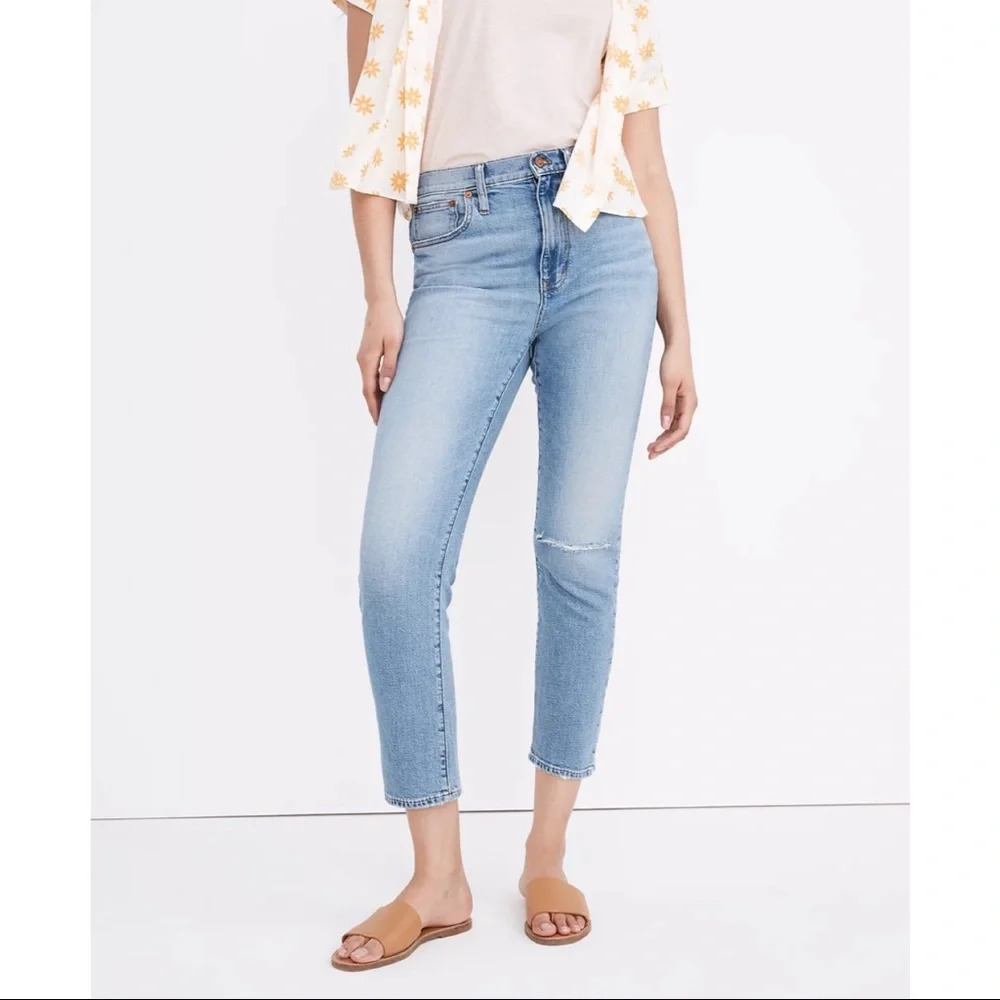Madewell The High-Rise Slim Boyjean in Summit Wash: Summerweight Edition
